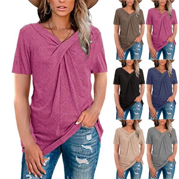 women's t-shirt summer cotton women t shirt plus size short sleeve solid tee casual v-neck female streetwear, White
women's t-shirt summer cotton women t shirt plus size short sleeve solid tee casual v-neck female streetwear, White