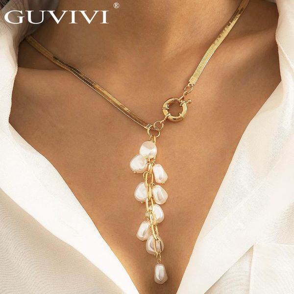 chokers baroque irregular botryoid imitation pearl pendant necklace link chain tassel smooth snake choker women party jewelry gift, Golden;silver
chokers baroque irregular botryoid imitation pearl pendant necklace link chain tassel smooth snake choker women party jewelry gift, Golden;silver