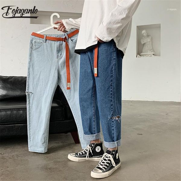 2021 jeans men high street fashion casual denim pants mens trend male clothing1, Blue