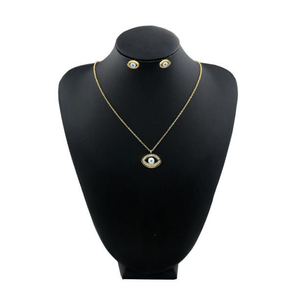 earrings & necklace selling lucky eye clavicle chain titanium steel colorless female broken zircon earring set, Silver
earrings & necklace selling lucky eye clavicle chain titanium steel colorless female broken zircon earring set, Silver