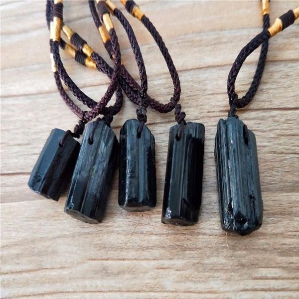 chains natural crystal black tourmaline rough stone pendant column original ore specimen collection, Silver
chains natural crystal black tourmaline rough stone pendant column original ore specimen collection, Silver