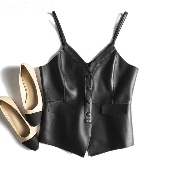 women's leather & faux genuine clothing women fashionable simple vest mujer v-neck slim suspenders short black camisole female chic gil
women's leather & faux genuine clothing women fashionable simple vest mujer v-neck slim suspenders short black camisole female chic gil