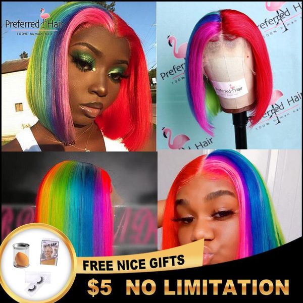 lace wigs preferred brazilian remy rainbow highlight wig pre plucked bob ombre front human hair for women, Black;brown
lace wigs preferred brazilian remy rainbow highlight wig pre plucked bob ombre front human hair for women, Black;brown