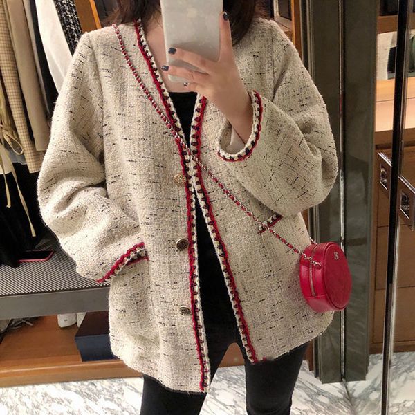 women's jackets -spring korean female tweed jacket with loose-v cleavage long sleeve vintage cardigan unique breasted casual outerwear, Black;brown
women's jackets -spring korean female tweed jacket with loose-v cleavage long sleeve vintage cardigan unique breasted casual outerwear, Black;brown