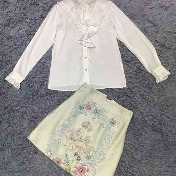 truevoker lady desiger skirt set high end luxurious diamond frill white blouse + pencil mujer party two pieces sets 210602
truevoker lady desiger skirt set high end luxurious diamond frill white blouse + pencil mujer party two pieces sets 210602