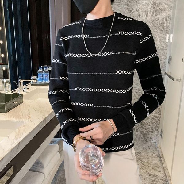 men's sweaters 2021 autumn vintage sweater for long sleeve slim letter knitted pullovers round neck casual knitwear male clothing, White;black
men's sweaters 2021 autumn vintage sweater for long sleeve slim letter knitted pullovers round neck casual knitwear male clothing, White;black