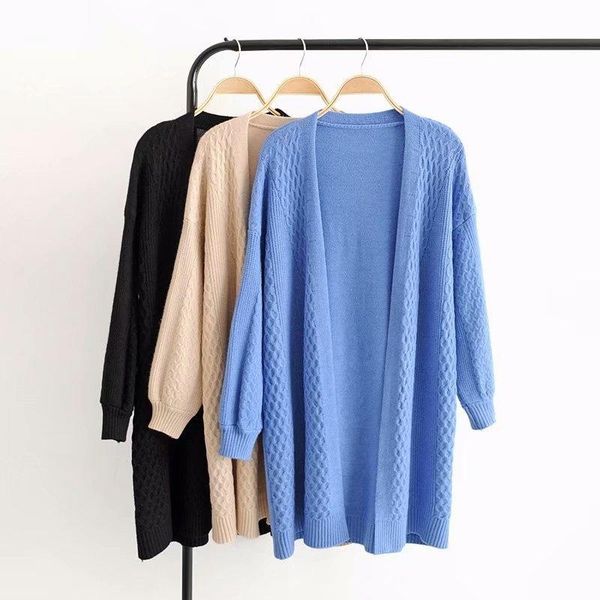 women's knits & tees wllwlp 2021 twist detail medium length knitted cardigan winter long sleeve loose open stitch sweater a267, White
women's knits & tees wllwlp 2021 twist detail medium length knitted cardigan winter long sleeve loose open stitch sweater a267, White