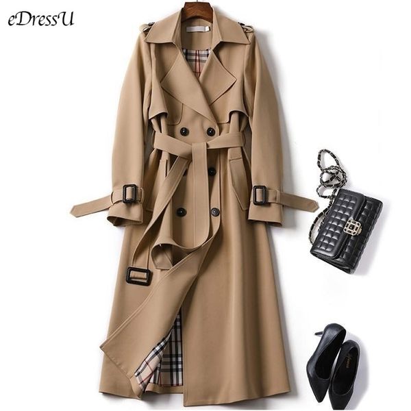 edressu women trench coat elegant long windbreaker korean double breasted belt office lady dust sy-0315 211021, Tan;black
edressu women trench coat elegant long windbreaker korean double breasted belt office lady dust sy-0315 211021, Tan;black