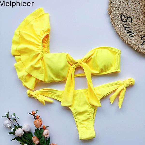 2020 summer women scrunch butt yellow bikini ladys chest bow swimsuit ruffle swimwear women bathing suit swimming suits, White;black
2020 summer women scrunch butt yellow bikini ladys chest bow swimsuit ruffle swimwear women bathing suit swimming suits, White;black
