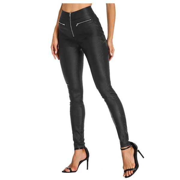 women's pants & capris 2021 autumn winter women high waist black zipper faux leather lady pu slim pencil trousers fs1208, Black;white
women's pants & capris 2021 autumn winter women high waist black zipper faux leather lady pu slim pencil trousers fs1208, Black;white