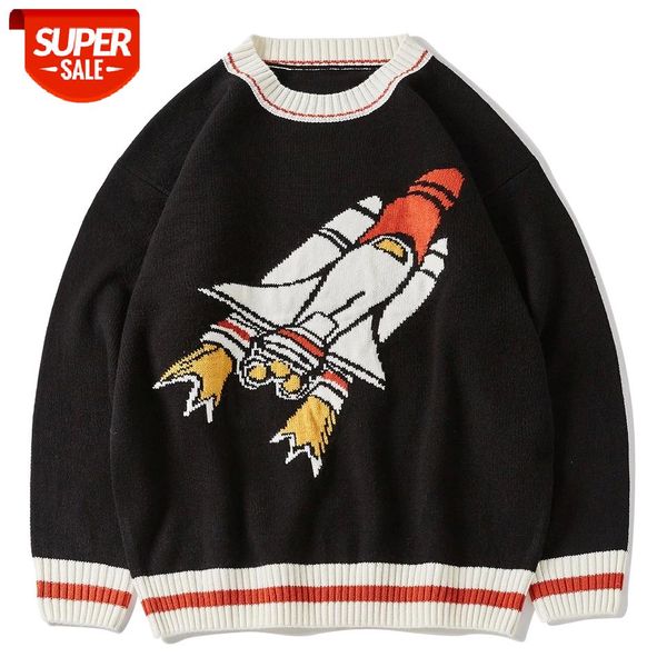 2021 hip hop rocket print knitted sweater men women streetwear cotton pulover harajuku gothic oversize loose unsiex blac #ff6i, White;black
2021 hip hop rocket print knitted sweater men women streetwear cotton pulover harajuku gothic oversize loose unsiex blac #ff6i, White;black