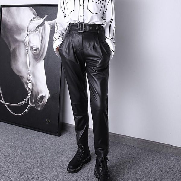 women's pants & capris 2021 factory arrival high waist women genuine leather pants,casual radish, Black;white
women's pants & capris 2021 factory arrival high waist women genuine leather pants,casual radish, Black;white