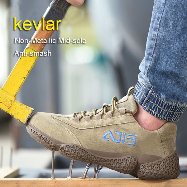 new men kevlar work safety shoes genuine leather fashion steel toe casual work shoes outdoor sport shoes, Black
new men kevlar work safety shoes genuine leather fashion steel toe casual work shoes outdoor sport shoes, Black