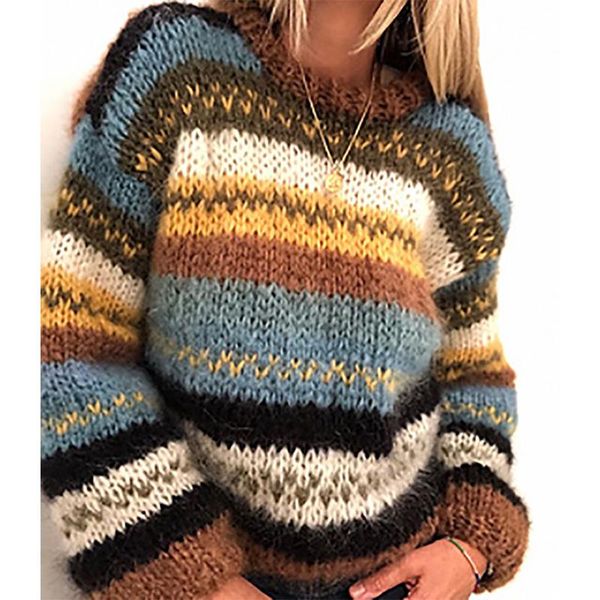 women's sweaters knit pullover turtleneck stripes vintage jacquard sweater women 2021 winter long sleeve casual harajuku street loose a, White;black
women's sweaters knit pullover turtleneck stripes vintage jacquard sweater women 2021 winter long sleeve casual harajuku street loose a, White;black