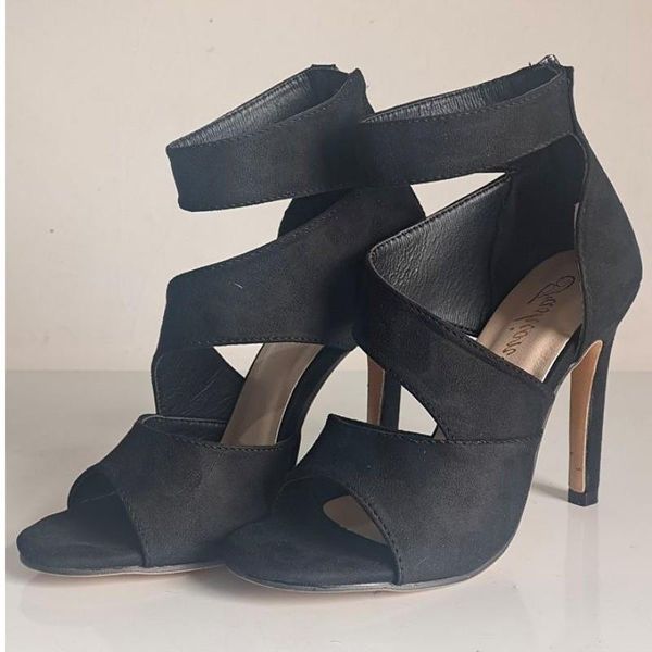 dress shoes 2021 women's stiletto heels summer thin section high zipper open toe sandals office hollow ins, Black
dress shoes 2021 women's stiletto heels summer thin section high zipper open toe sandals office hollow ins, Black