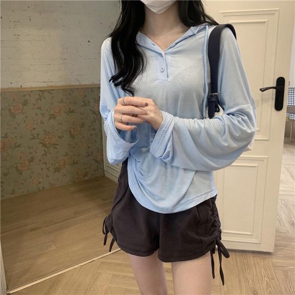 women's hoodies & sweatshirts lucyever casual button women hooded solid long sleeve loose pullovers female thin autumn woman clothes 2, Black
women's hoodies & sweatshirts lucyever casual button women hooded solid long sleeve loose pullovers female thin autumn woman clothes 2, Black