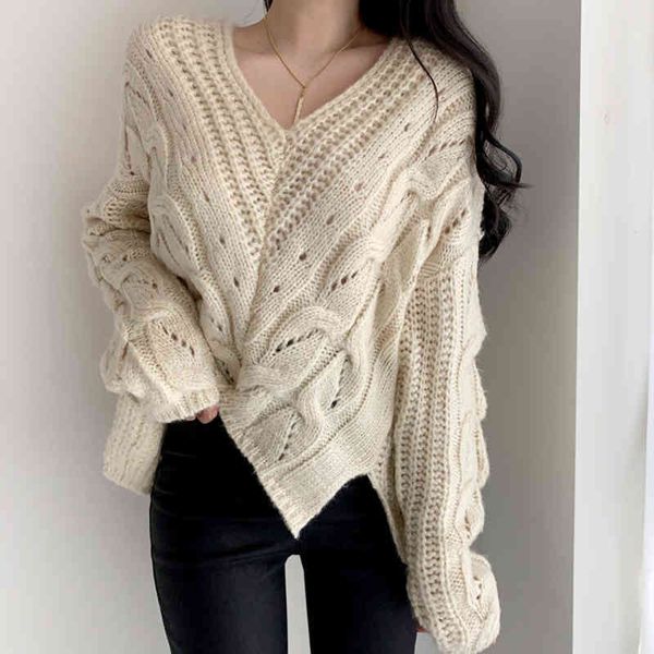 sweaters winter vintage loose v-neck women knitted full sleeve twist hollow-out sweater female pullovers jumpers sc3f, White;black
sweaters winter vintage loose v-neck women knitted full sleeve twist hollow-out sweater female pullovers jumpers sc3f, White;black