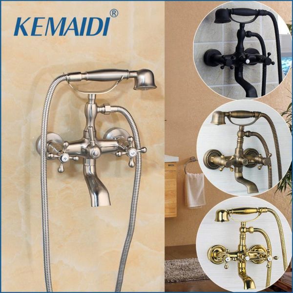 antique brass wall mounted mixer tap 2 functions double handles bathroom bathtub shower faucet set rainfall hand sets
antique brass wall mounted mixer tap 2 functions double handles bathroom bathtub shower faucet set rainfall hand sets