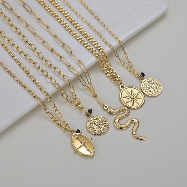 pendant necklaces allme vintage multi designs twisted snake round coin necklace for women stainless star cross steel chokers, Silver
pendant necklaces allme vintage multi designs twisted snake round coin necklace for women stainless star cross steel chokers, Silver