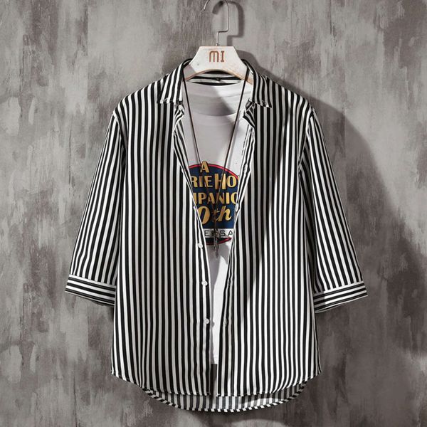 men's casual shirts shirt21 quarter sleeve stripe shirt summer thin casual half fashion youth men's wear slim and wrinkle resistan, White;black
men's casual shirts shirt21 quarter sleeve stripe shirt summer thin casual half fashion youth men's wear slim and wrinkle resistan, White;black