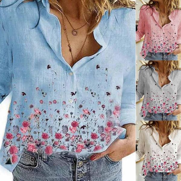 women's t-shirt autumn and spring elegant v-neck pullover retro print floral shirt casual long sleeve button blusas, White
women's t-shirt autumn and spring elegant v-neck pullover retro print floral shirt casual long sleeve button blusas, White