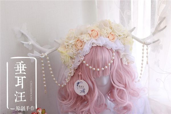 party masks girl tea cosplay lolita wedding accessories white antlers bead chain hair band rose headwear bride headdress props
party masks girl tea cosplay lolita wedding accessories white antlers bead chain hair band rose headwear bride headdress props