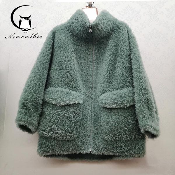 women's fur & faux fashionable female teddy bear jacket in winter of real sheepskin thermal enlarged for women coat, Black
women's fur & faux fashionable female teddy bear jacket in winter of real sheepskin thermal enlarged for women coat, Black
