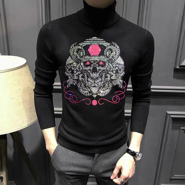 men's hoodies & sweatshirts cashmere sweater of the men with dominating brand turtleneck high-perf , skull fine fit pullover 7nit, Black
men's hoodies & sweatshirts cashmere sweater of the men with dominating brand turtleneck high-perf , skull fine fit pullover 7nit, Black