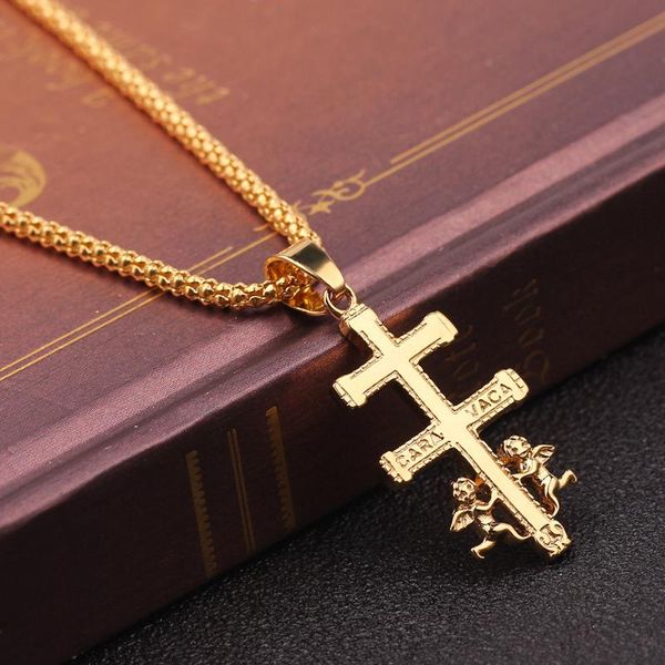 pendant necklaces 2021 fashion cross necklace shoot cupid love god gold color hip-hop male charm collar long chain party jewelry, Silver
pendant necklaces 2021 fashion cross necklace shoot cupid love god gold color hip-hop male charm collar long chain party jewelry, Silver