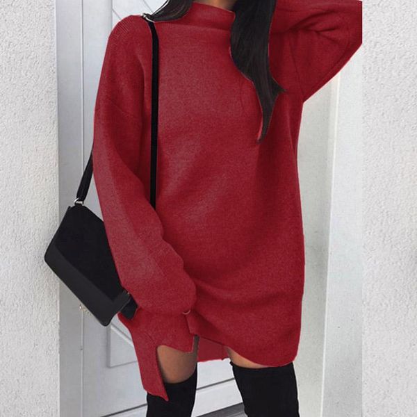 casual dresses womens autumn winter loose long sleeve turtle neck knitwear sweater ladies split jumper dress, Black;gray
casual dresses womens autumn winter loose long sleeve turtle neck knitwear sweater ladies split jumper dress, Black;gray