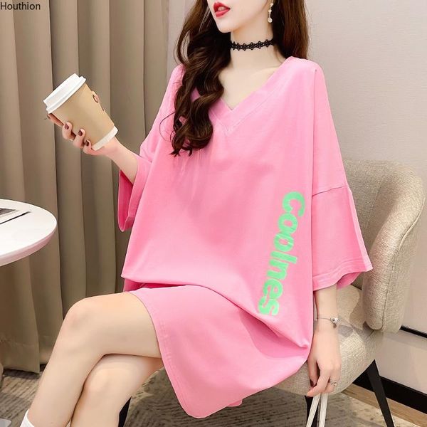 women's t-shirt houthion printing cotton plus size tshirt loose short sleeves fashion casual korean v-neck t shirt, White
women's t-shirt houthion printing cotton plus size tshirt loose short sleeves fashion casual korean v-neck t shirt, White