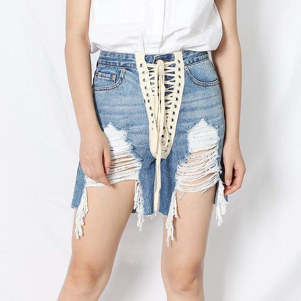 summer women high waist hole lace up cross bandage shorts pants denim short blue jeans women's, White;black
summer women high waist hole lace up cross bandage shorts pants denim short blue jeans women's, White;black