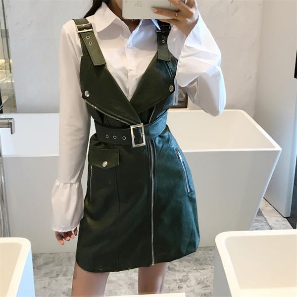casual dresses fashion pu leather dress women v neck mini sash zippered short dess vestido de festa robe femme, Black;gray
casual dresses fashion pu leather dress women v neck mini sash zippered short dess vestido de festa robe femme, Black;gray