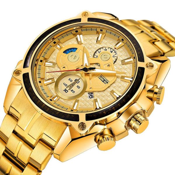 wristwatches creative golden men quartz 3d dial design full steel calendar waterproof big watches clock, Slivery;brown
wristwatches creative golden men quartz 3d dial design full steel calendar waterproof big watches clock, Slivery;brown