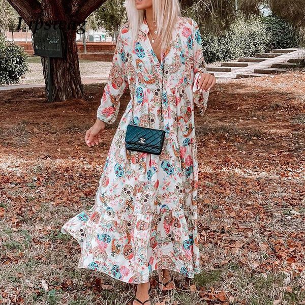 casual dresses autumn vintage floral printed long dress women elegant v-neck buttoned maxi fashion sleeve loose party female, Black;gray
casual dresses autumn vintage floral printed long dress women elegant v-neck buttoned maxi fashion sleeve loose party female, Black;gray