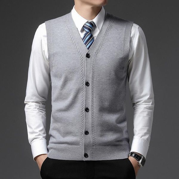 men's vests sweater vest 2021 autumn winter casual v-neck button sleeveless cardigan bottoming shirt, Black;white
men's vests sweater vest 2021 autumn winter casual v-neck button sleeveless cardigan bottoming shirt, Black;white