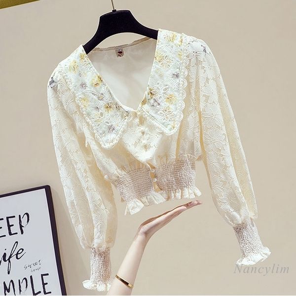 blouses short lace shirt women spring and autumn bubble sleeve temperament cropped blouse blusas mujer de moda, White
blouses short lace shirt women spring and autumn bubble sleeve temperament cropped blouse blusas mujer de moda, White