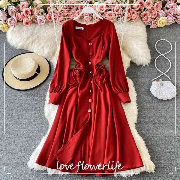 loveflowerlife spring autumn vintagr a line button full dress square collar lantern sleeve solid single breasted women dresses 210521, Black;gray
loveflowerlife spring autumn vintagr a line button full dress square collar lantern sleeve solid single breasted women dresses 210521, Black;gray