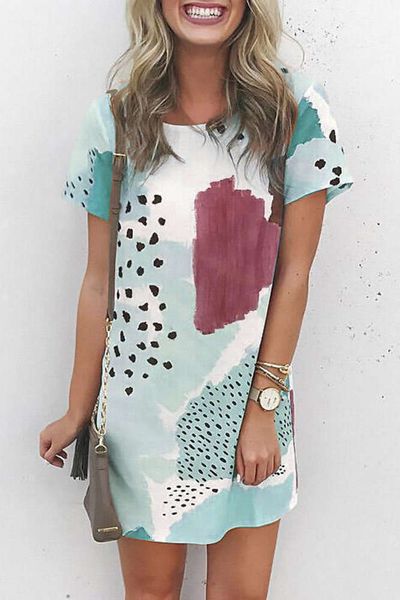 striped color matching round neck short sleeve casual positioning printed dress, Black;gray
striped color matching round neck short sleeve casual positioning printed dress, Black;gray