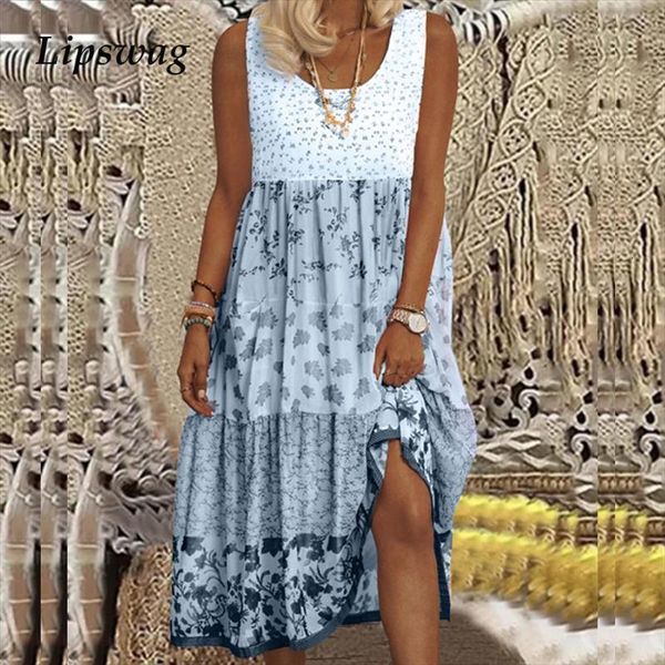summer vintage beach elegant women dresses o neck sleeveless loose midi ladies casual patchwork party vestidos, Black;gray
summer vintage beach elegant women dresses o neck sleeveless loose midi ladies casual patchwork party vestidos, Black;gray