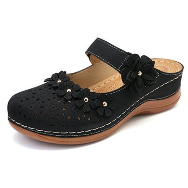 sandals women platform hollow flower retro style pu leather anti-slip for summer xrq88, Black
sandals women platform hollow flower retro style pu leather anti-slip for summer xrq88, Black