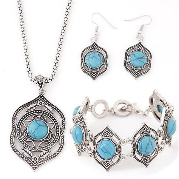 earrings & necklace retro bohemian collar choker turquoises beads exaggerated fashion ethnic necklaces jewelry sets pendientes, Silver
earrings & necklace retro bohemian collar choker turquoises beads exaggerated fashion ethnic necklaces jewelry sets pendientes, Silver