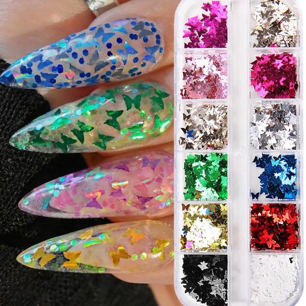 nail art decorations 12 grids holographic butterfly sequins glitter slices 3d mixed star heart flakes sparkly manicure, Silver;gold
nail art decorations 12 grids holographic butterfly sequins glitter slices 3d mixed star heart flakes sparkly manicure, Silver;gold