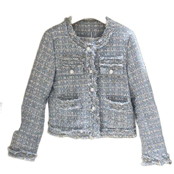 women's jackets korean vintage tweed jacket coat women autumn single breasted plaid tassel slim woolen office lady outwear, Black;brown
women's jackets korean vintage tweed jacket coat women autumn single breasted plaid tassel slim woolen office lady outwear, Black;brown