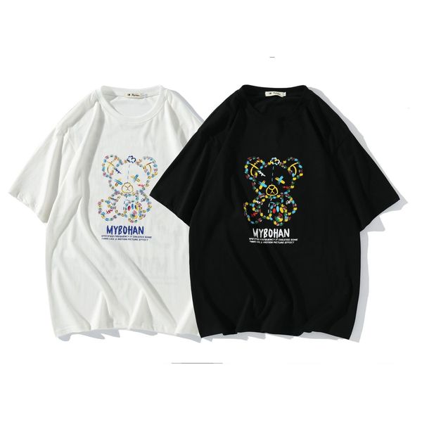 fashion t shirt summer guochao creative color bear short sleeve men's brand hip hop couple loose half, White;black
fashion t shirt summer guochao creative color bear short sleeve men's brand hip hop couple loose half, White;black