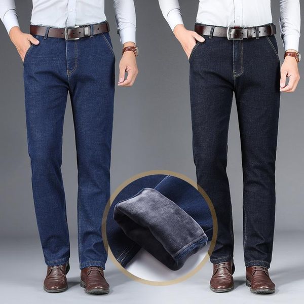 men's jeans winter warm fleece slim fit business fashion thicken denim trousers stretch brand pants black blue 40
men's jeans winter warm fleece slim fit business fashion thicken denim trousers stretch brand pants black blue 40
