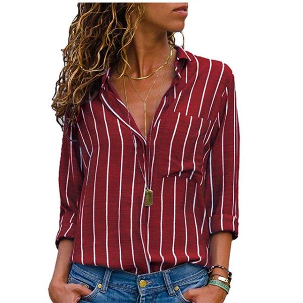 women's blouses & shirts selling in autumn and winter 2021 fashion multi color stripe long sleeve shirt street style europe america, White
women's blouses & shirts selling in autumn and winter 2021 fashion multi color stripe long sleeve shirt street style europe america, White