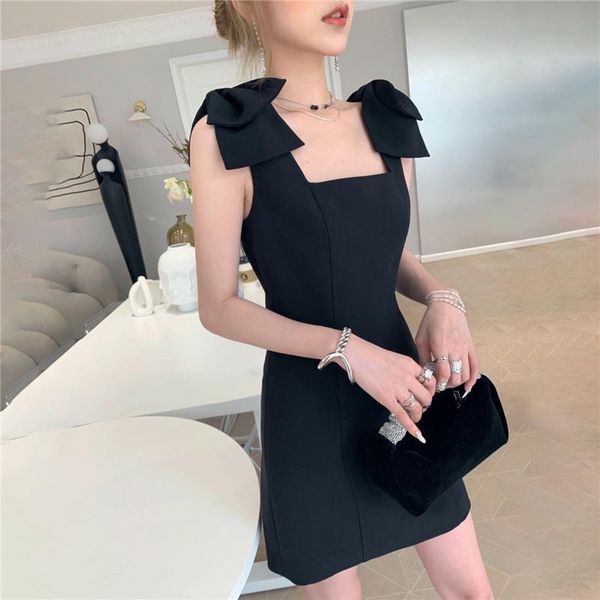 casual dresses summer women's black slim fit dress design sense bow suspender women, Black;gray
casual dresses summer women's black slim fit dress design sense bow suspender women, Black;gray