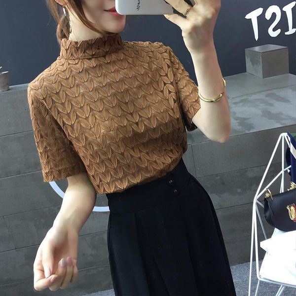 leaf pattern stitching stand collar chiffon shirt female retro lace short sleeve hollow bottoming pullover blouse women spring women's, White
leaf pattern stitching stand collar chiffon shirt female retro lace short sleeve hollow bottoming pullover blouse women spring women's, White