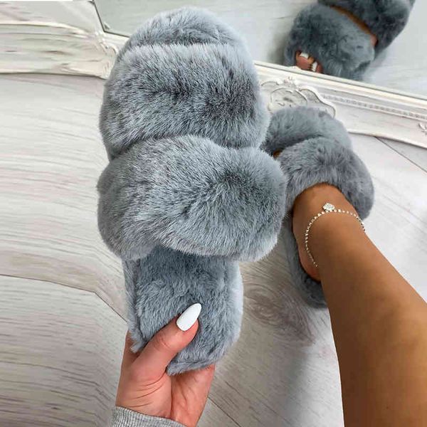 2021 winter women house slippers faux fur warm sho woman flats female solid color open toe slid bedroom fuzzy, Black
2021 winter women house slippers faux fur warm sho woman flats female solid color open toe slid bedroom fuzzy, Black